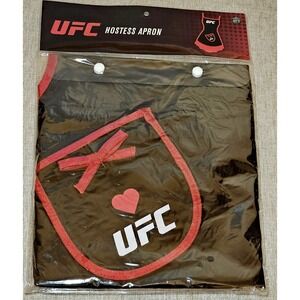 UFC‎ Hostess Apron Black Red Heart Logo New in Package MMA Kitchen Barbecue Gift